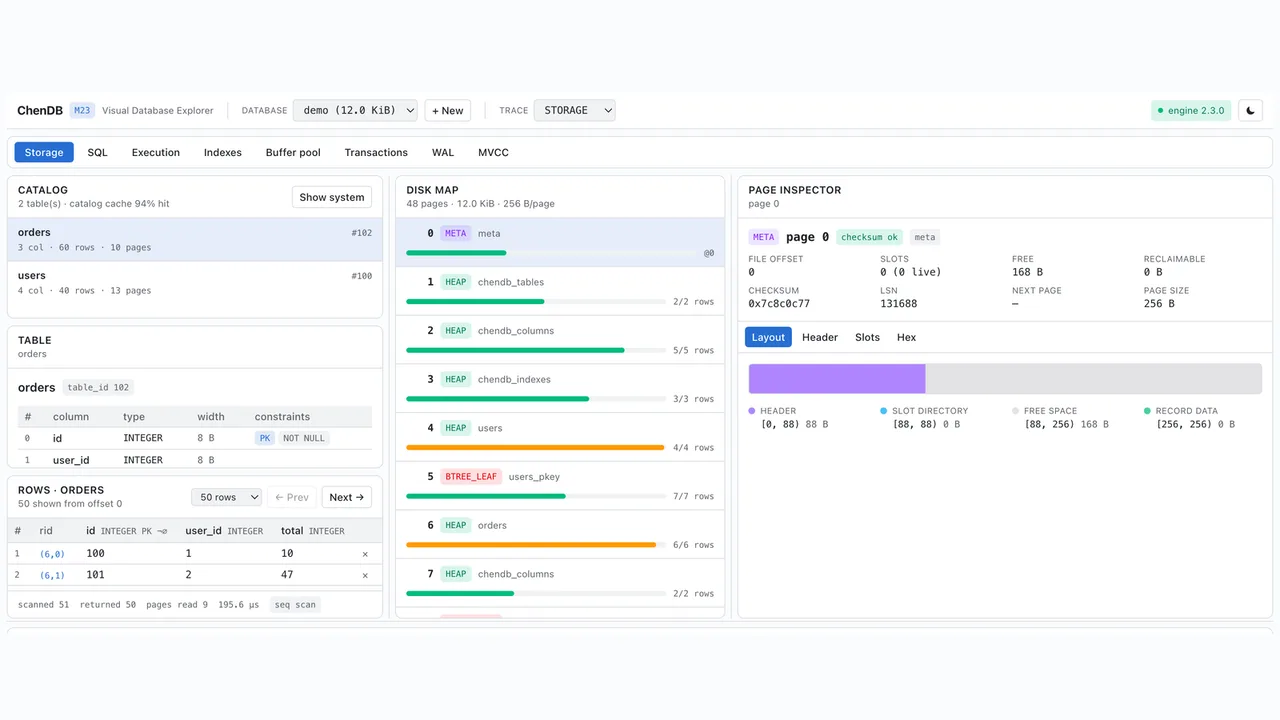 ChenDB visual database explorer