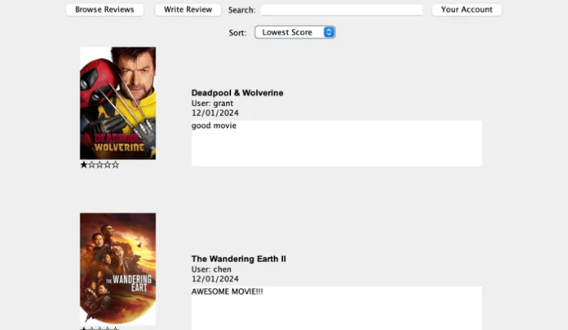 Movie Review Platform